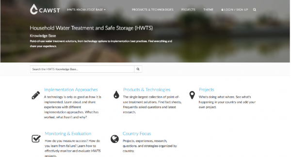 The HWTS Knowledge Base is designed as a one-stop, interactive online space with subject-specific structured information on point-of-use water treatment solutions. With the support of HIF, its next release will provide additional features to support humanitarian WASH practitioners, including those of you working in pre-, active- and post-emergency settings.