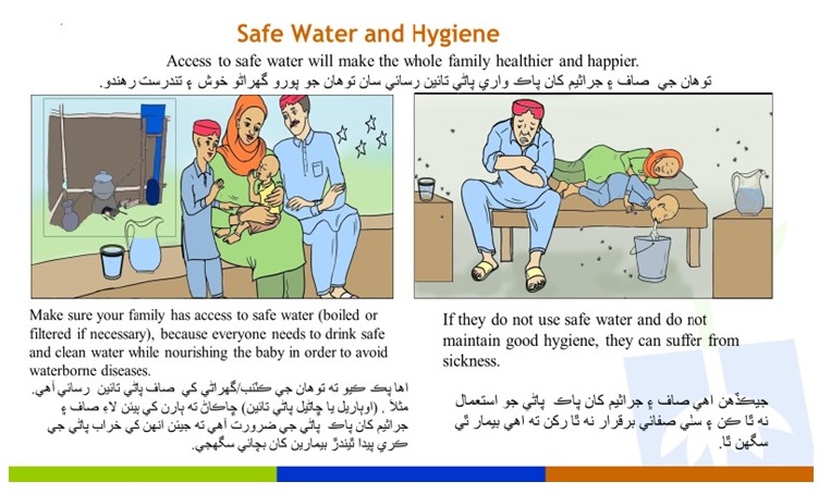 An example of the IEC material used during hygiene promotion sessions.