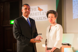 2014 Whitley Gold Award winner, Jean Wiener receives his award from Princess Anne